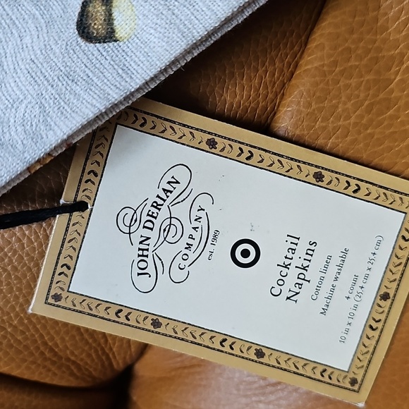 John Derian Cocktail Napkins 🦃🍗🍂 Mushroom Turkey Print - Picture 4 of 6